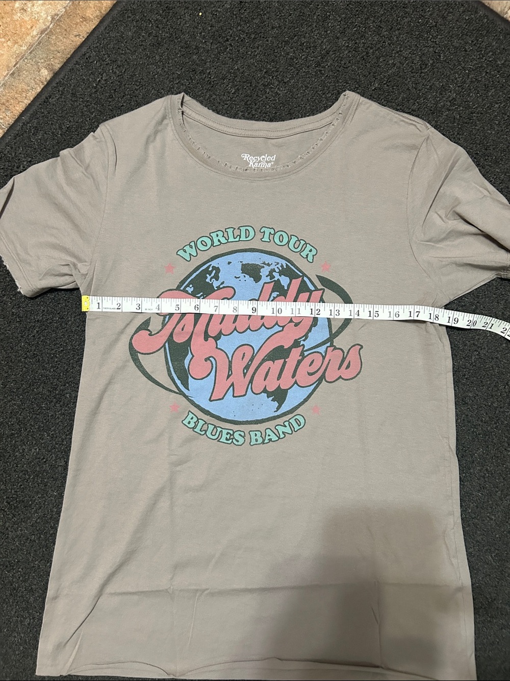 Recycled Karma Taupe 'Rolling Waters' Graphic. New without tags .